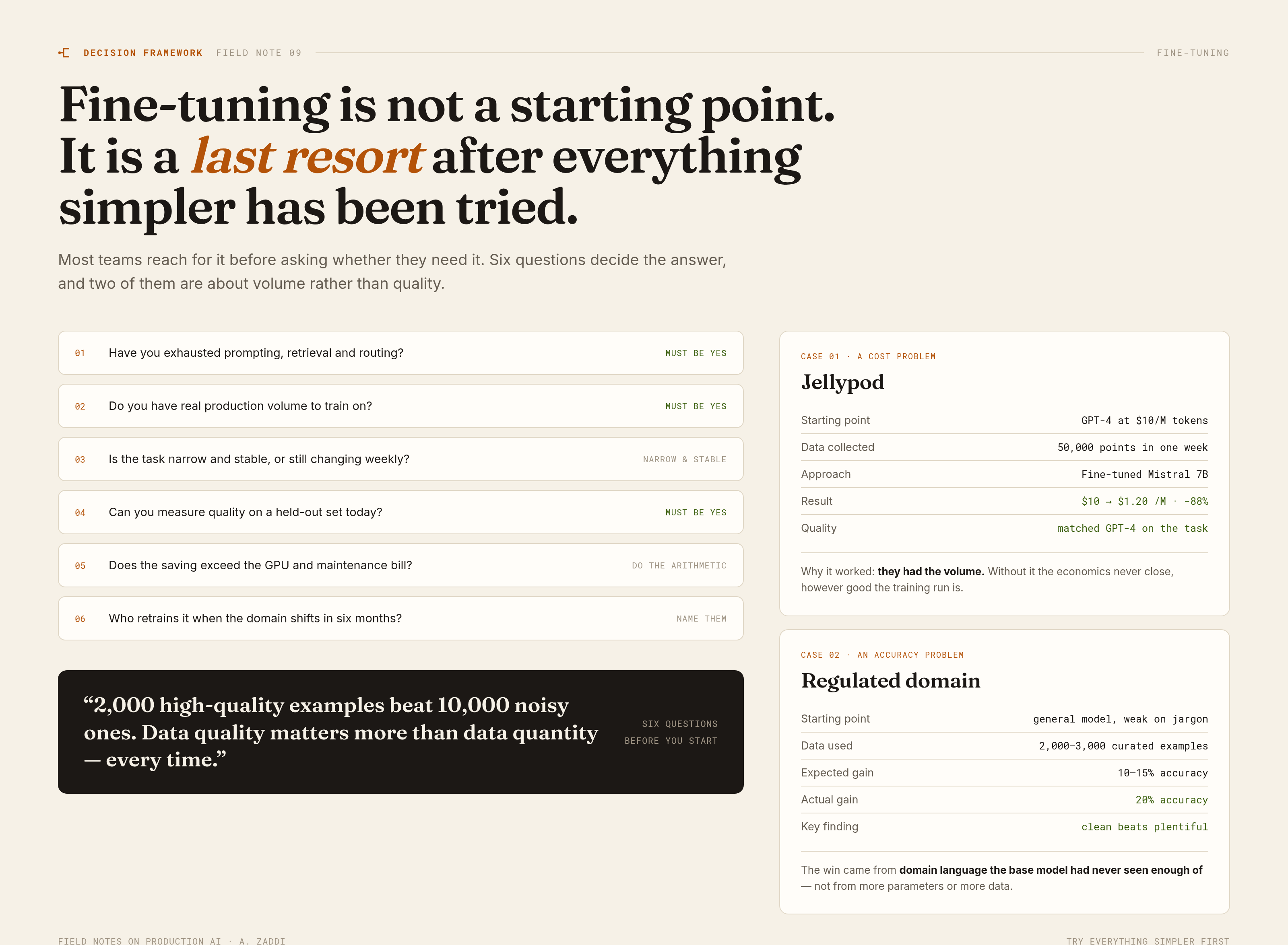 Fine-Tuning — When It Makes Sense and When It Doesn't